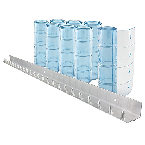 Aleco 440017 Clear-Flex Vinyl Strip Door, 50% Overlap, MaxBullet Aluminum Mounting System, 4' x 7', 8" x 0.080", Low-Temp Reinforced