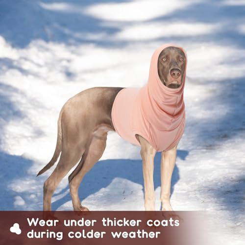 PUMYPOREITY Hundebody Nach Op, Ohrenschutz Hund Blutohr Hunde Body Shirt mit Hals Hundeohrschmerzen Hunde Ohrenschutz Silvester Beruhigungsweste(Hautrosa, XL)