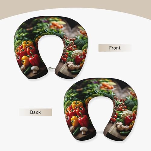 Almohada de viaje con espuma viscoelástica y funda suave miniatura 3