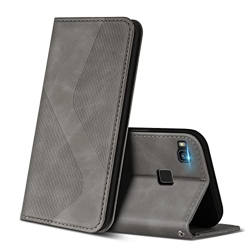 ZONNAVI Funda para Huawei P9 Lite Libro de Cuero con Ranura para Tarjeta y Magnético Wallet Flip