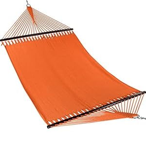 Jumbo Caribbean Hammock – 55 INCH – Soft-Spun Polyester (Orange)
