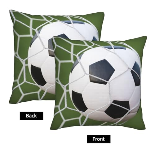Housse de coussin de football texture lin resistant avec fermeture eclair invisible - 4