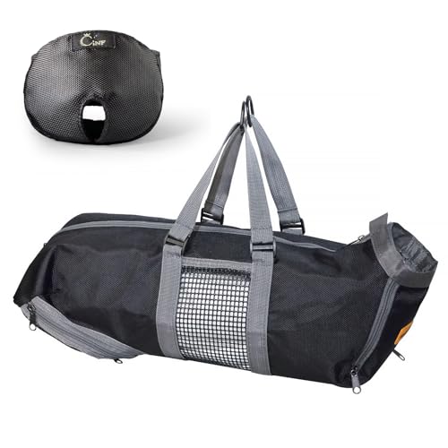 Image of Cinf Cat Nail Clipping Cleaning Grooming Restraint Bag (Free Muzzle) No Scratching Biting for Bathing Nail Trimming Injecting Examining(Black,M)
