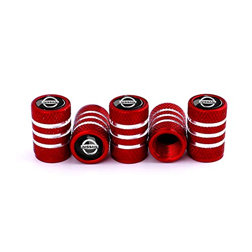 HAIGEZS 5pcs Tire Valve Caps, Auto Tire Caps for Car,Logo Styling Decoration Accessories for Nissan Versa Sentra Altima Rogue Murano Pathfinder Frontier Titan,Car Tire Air Valve Caps for SUV,Bicycle