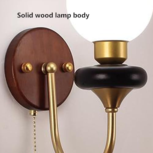 Aplique de pared de madera y vidrio G9 de diseño decorativo interior 3