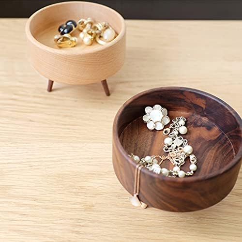 Wood Jewelry Organizer Box - Solid Wood Jewelry Tray & Key Storage Bowl - Stackable Fall Decor for Indoor Desktop - Perfect for Wallets, Cell Phones, Coins & Keys. image 4