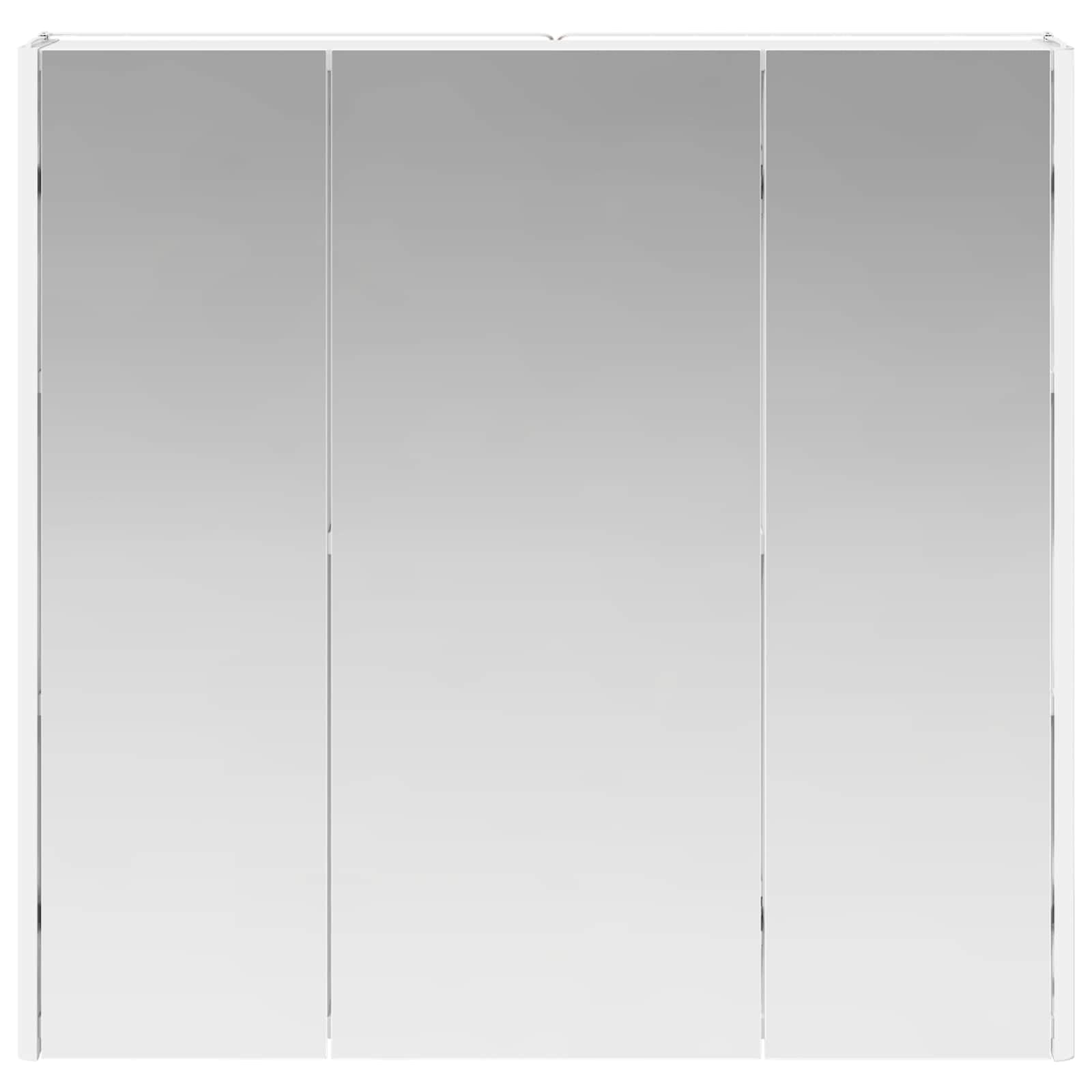 Szafka łazienkowa z lustrem biała, materiał drewnopochodny, 73,5 x 15,5 x 70 cm, z oświetleniem LED, montaż ścienny, miejsce do przechowywania i regał na meble łazienkowe, szafka pod umywalkę