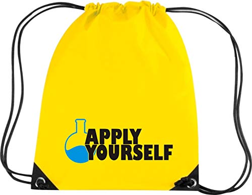 Shirtstown Mochila de gimnasio, Breaking Bad Apply Yourself, con texto en alemán y texto en alemán