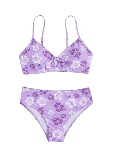 SHENHE Girl's 2 Piece Floral Print High Waisted Bikini Swimsuit Bathing Suit Bikini Sets