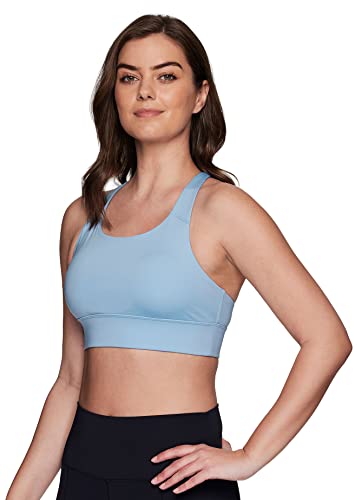 Rbx Women's Sports Bra Quick Dry Stretchy Low Impact Yoga Bra Strappy Twist Cloud Blue Xl #TOP2