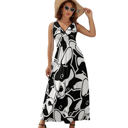 Robe d'été sans manches à imprimé chien pour un look fluide - 6