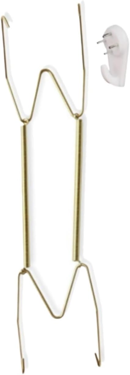 Plate Hangers 15Pcs Golden Hanging Art Wall Display Dish Fixed Securing Clip Plate Hanger Spring Holder Decoration Crafts(14 inch)