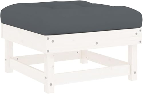 Miniatura 6 de 7 Piece White Solid Pine Wood Patio Furniture Set with Cushions, Modular Outdoor Lounge Sectional Sofa Conversation Set for Small Patio, Balcony,