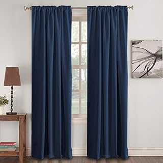 Turquoize Blackout Window Treatment Curtains Back Tab for Living Room/Bedroom Window Treatments Thermal