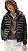 Tommy Hilfiger Donna Piumino Padded Global Stripe Jacket con Cappuccio, Nero (Black), XL