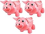 Henbrandt Paquete de 3 piezas inflables de cerdo rosa de 55 cm para fiestas