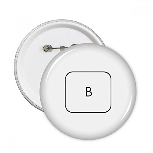 Badge Clavier Symbole B XXL rond pour vêtements - Lot de 5 pins décoration multicolore