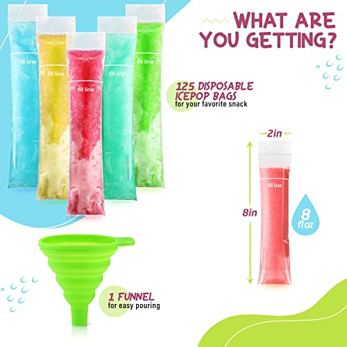 Frozip 43214-4429 125 Disposable Ice Popsicle Mold Bags| Bpa Free Freezer Tubes thumb #1