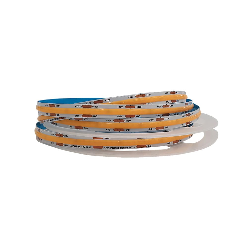 Fita de Led Pro Cob Taschibra com 5 Metros 9W 2700K Luz Amarela