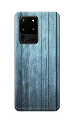 Image of Printed Hard Back Cover Case for Samsung Galaxy S20 Ultra 4G | Samsung S20 Ultra 5G Back Cover (Wooden Blue) -1302