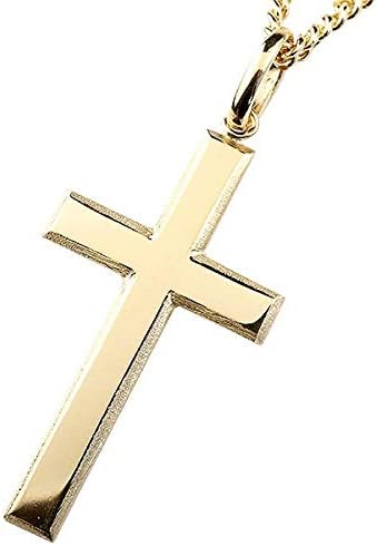 Amazon メンズ ペンダントトップ 18金 イエローゴールドk18 大きい クロス ペンダント ネックレス つや消し ネックレスチェーン無し ネックレス 通販