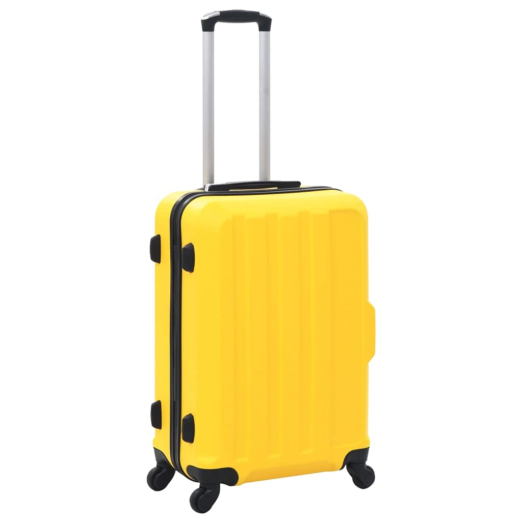 Juego de 3 ruedas de plástico ABS con ruedas de 360 grados y cerraduras de seguridad para maleta de viaje, amarillo, 45,5 x 30 x 20 cm (L x B x H), moderno
