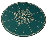 HOMASIS Pokermatte, tragbare Texas Hold'em-Pokermatte für 8/10 Spieler, Pokertischplatte mit Rutschfester Gummibasis, Tragetasche, Pokertisch-Auflage für Casinospiele, Spieleabende, Partys (φ120)
