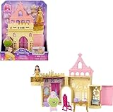 Mattel Disney Princess Toys, Belle Stackable Castle Doll House with Small Belle Doll,...