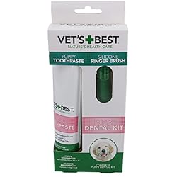 Vet's Best Pasta de dientes para cachorros, limpieza de dientes y gel de cuidado dental de aliento fresco, dentición 100g