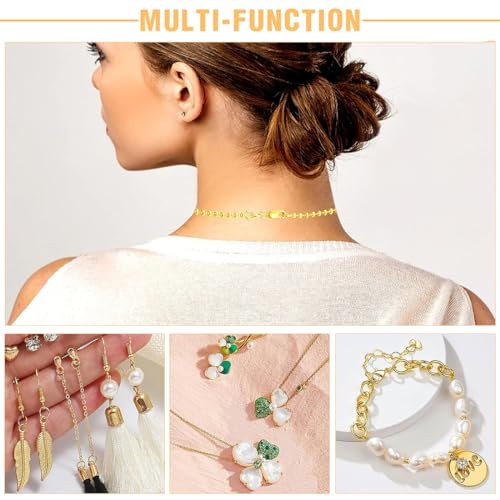 Miniatura 3 de Plabbdpl 880 Piezas Oro Mini Llavero, Juego De Anillos De Salto, 4, 5, 6, 7, 8, 10 Mm, Pequeños Anillos Con Aberturas, Descubrimientos Para La Fabricación De Joyas Dorado