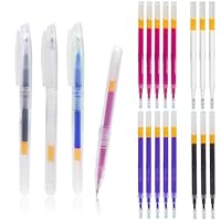CREAWONDER 6 Heat Erasable Pens for Fabric Markers, Cloth Marking Pens with 42 Refills for Sewing Quilting, Heat disappearing Ink Pen, Tailors Sewing Chalk