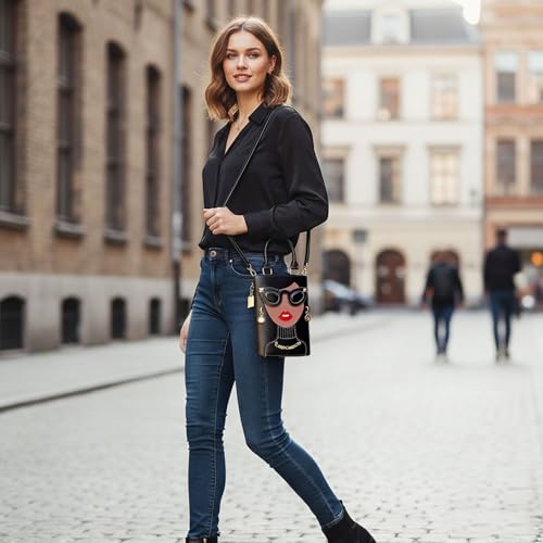 Bolso Satchel Negro de Cuero PU con Diseño 3D para Mujer miniatura 6