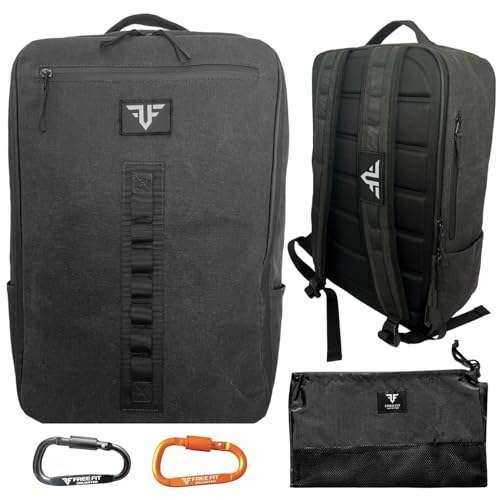 Free Fit Unlimited - Mochila Crossfit - Canvas Loneta Impermeable - Mochila Deporte, Viaje, Gimnasio, Trekking, Cabina Avion - Capacidad de 25L (Negro)