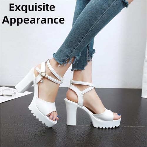 Women's High Heel Sandals Platform Sandals With Ankle Strap Open Toe Chunky Heels For Dress Wedding Party4