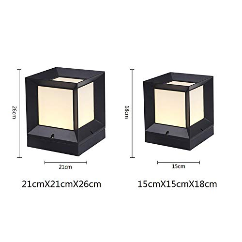 Éclairage pilier LED extérieur noir carré pour maison et jardin - 4