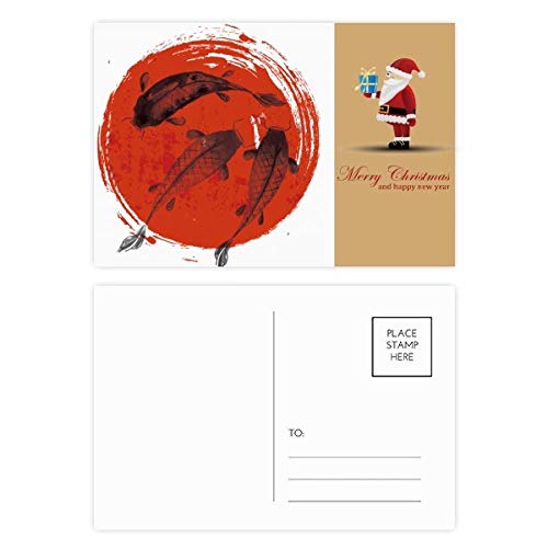 Cartes postales carpe rouge : lot de 20 cartes à offrir pour les vœux