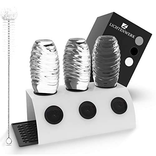 LICHTENWERK® Hochwertiger Edelstahl Flaschenhalter kompatibel mit...