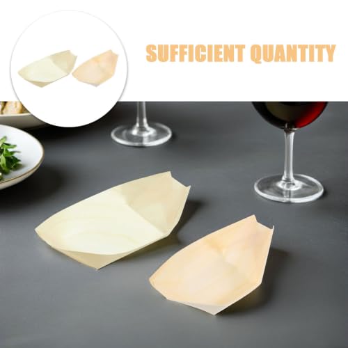 Barquitos de madera de 200 piezas desechables para sushi 4