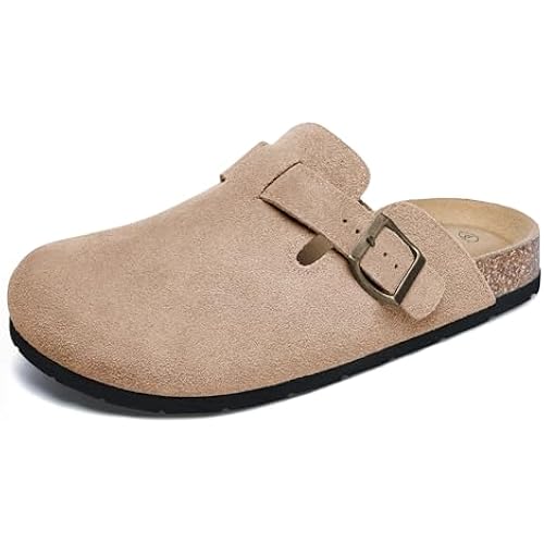 Xiakolaka Women's Genuine Suede Clogs with Arch Support