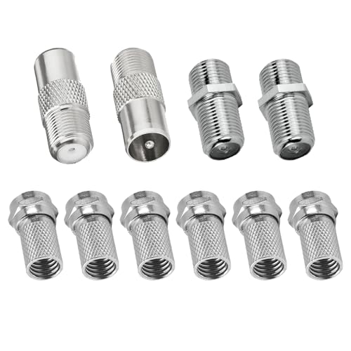 10 Pcs F Plug Connectors Waterproof Micro Screw,tv aerial connector,satellite cable connectors,coaxial cable connector,f connector to coax adapter,f type connector,Aerial Connectors