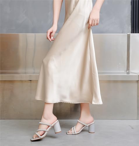 kkdom Women's Square Open Toe Glitter Chunky Heels Sandals Sparkle Bling Rhinestone Short Heels Mule Sandals Slip On Block Heels3