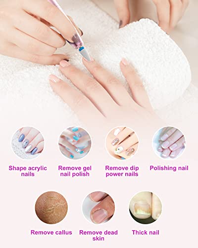 efuly Wireless Quiet Nail File with 20000 rpm Adjustable Nail Drill, USB Rechargeable Cutter Nails, Manicure Pedicure Set - Image 4