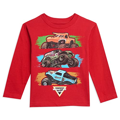Monster Jam 2 Pack Long Sleeve T-Shirts Toddler to Big Kid Grave Digger El Toro Loco Megalodon3