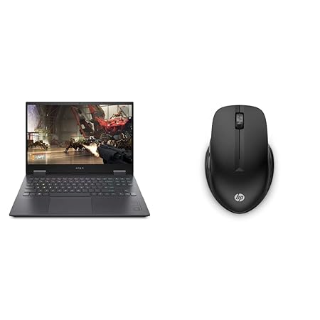 HP Omen Gaming Laptop (AMD R7 4000 Series/16GB RAM & 512GB SSD Storage/1650Ti Graphics)+HP 430 Multi-Device Bluetooth Wireless Mouse with 4 Programmable Buttons/ 800 DPI - 4000 DPI/