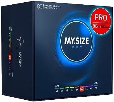 MY.SIZE PRO Elite Kondome, Größe 5, 60 mm, XL, 80 Stück – Extra reines Vytex-Latex, leicht zu öffnen