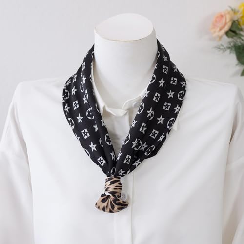 Head Scarf Hair Neck Scarves For Women Purse Bag Scarfs For Handbags Silky Long Thin Satin Headscarf Fashion 27.5"x27.5"4