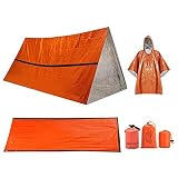 Refugio de supervivencia de emergencia, tienda de emergencia, manta térmica reflectante de calor, bolsa de dormir, refugio/poncho con silbato de supervivencia para acampar al aire libre senderismo