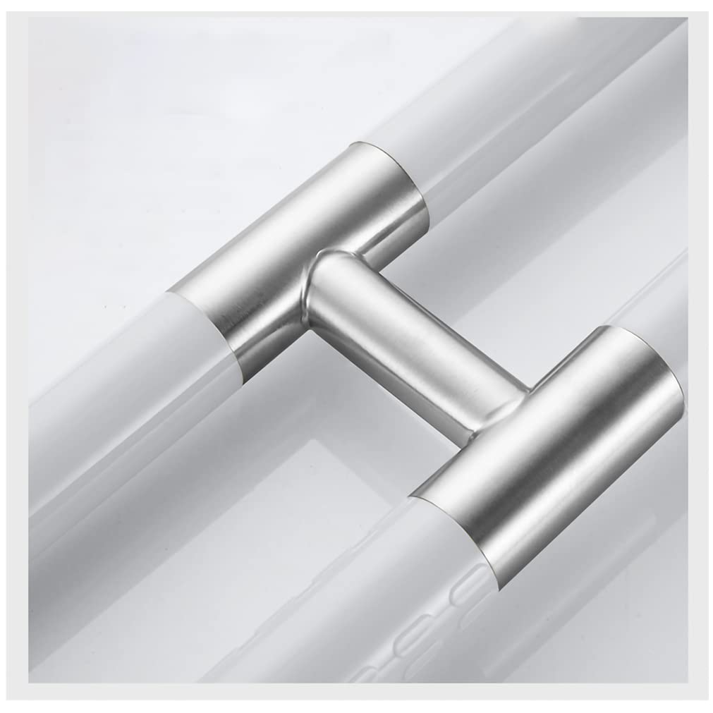 Asa De Seguridad para Baño Barra de Apoyo para Inodoro Barra abatible inoxidable adaptado a minusvalías Agarraderas asidero plegable resistencia al deslizamiento,blanco (60cm)