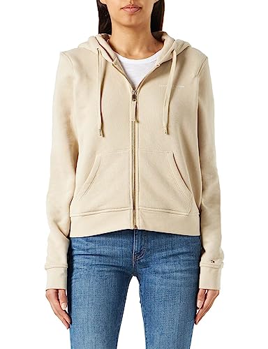 Tommy Hilfiger Damen Hoodie mit Reißverschluss 1985 Zipper, Beige (Light...