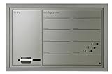 Bi-Office MM03391539 - Wochenplaner mit To-Do Liste, MDF Rahmen lackierter Stahl, 60 x 40 cm großer, 22 mm dicker, grau/silber